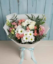 Букет цветов из:  Розы, Лизиантусы и Хризантемы #REPLACE_PRED# Вольске