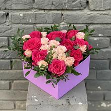 Цветочная композиция из Розы в коробке в Вольске