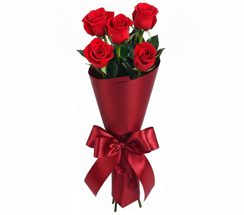 Букет 5 Красных роз Эдлесс Лав в Вольске