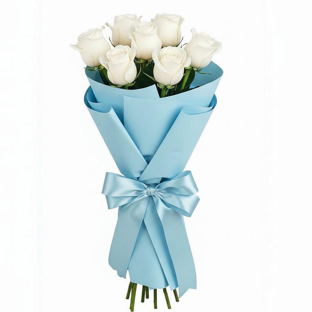 Букет 7 белых роз Проуд в Вольске