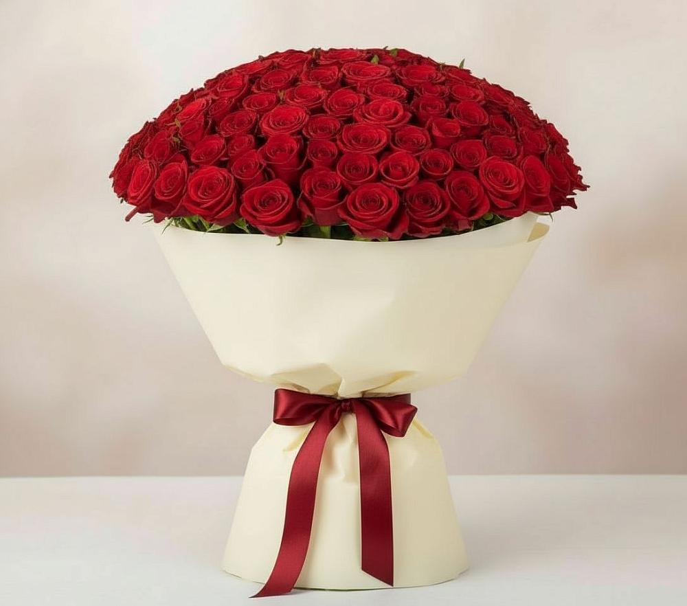 Букет 101 Красная роза Милано в Вольске