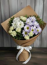 Букет цветов из:  Хризантемы и Розы в Вольске