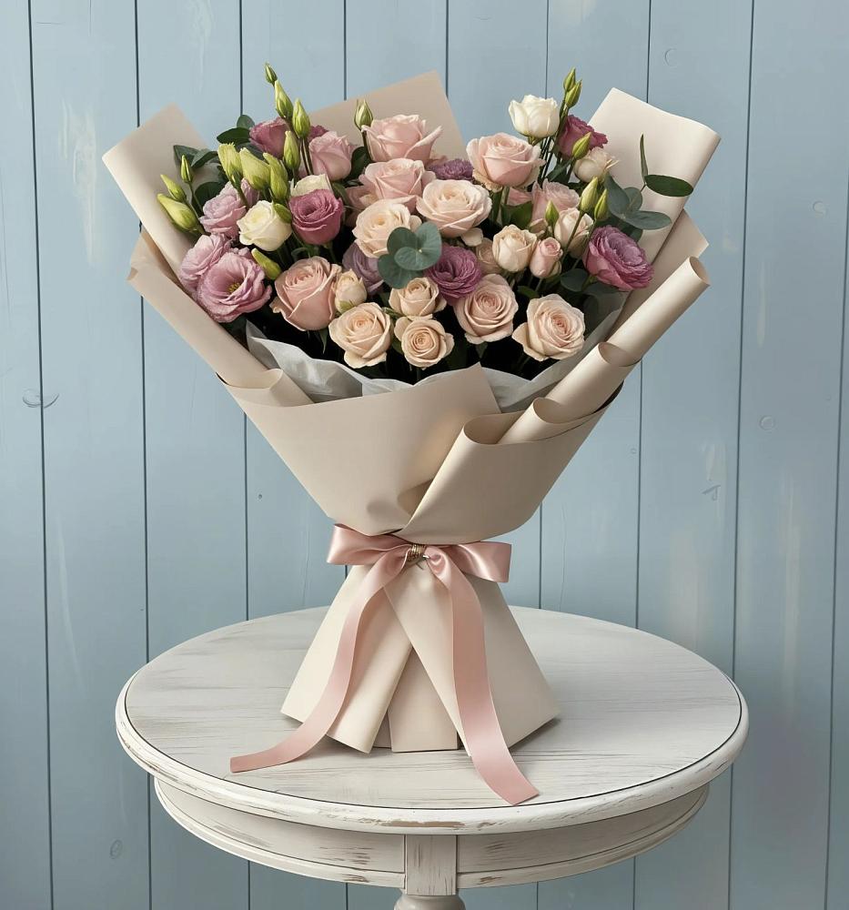 Букет цветов из: Розы и Лизиантусы в Вольске