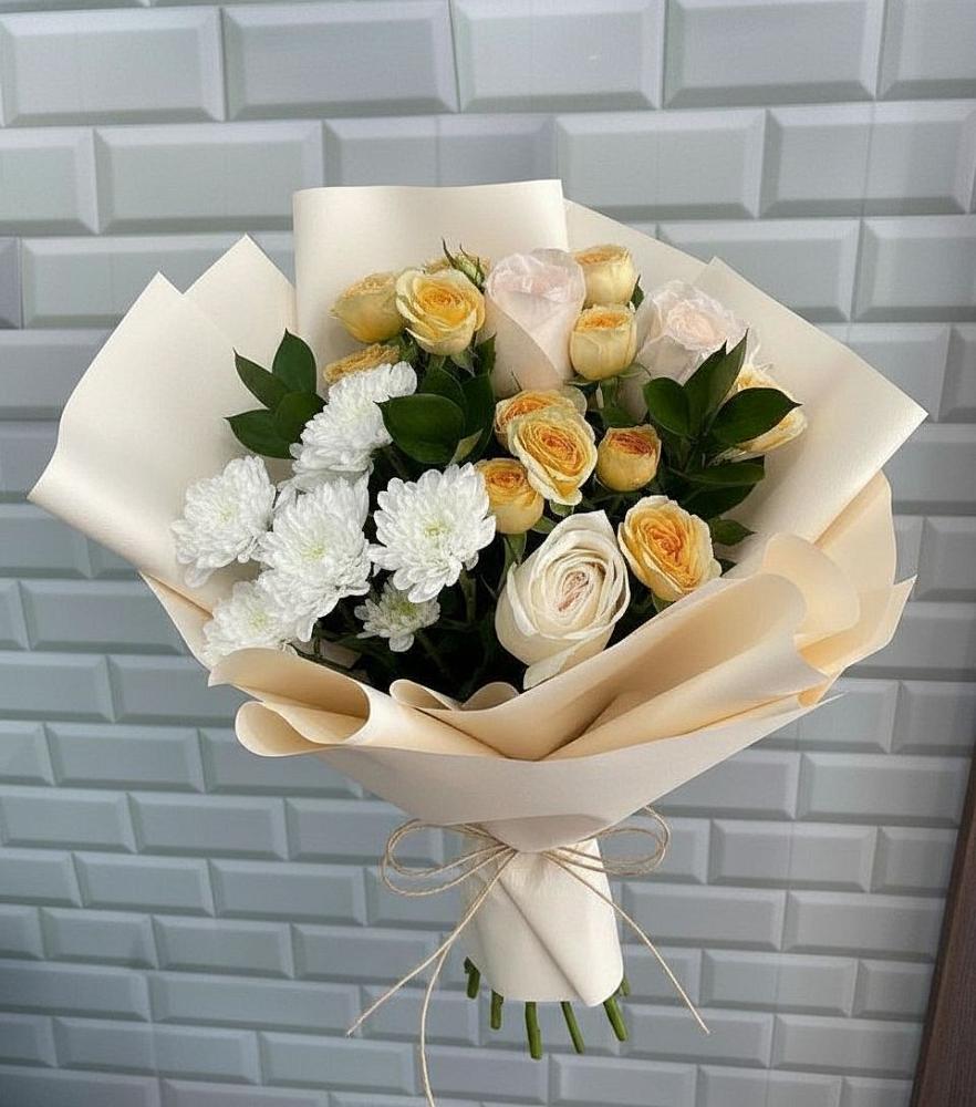 Букет цветов из: Розы и Хризантемы в Вольске