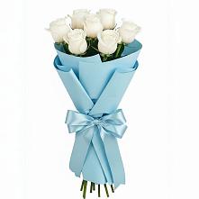 Букет 7 белых роз Проуд в Вольске