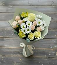 Букет цветов из:  Альстромерии, Розы и Хризантемы в Вольске