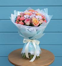 Букет цветов из:  Хризантемы и Розы #REPLACE_PRED# Вольске