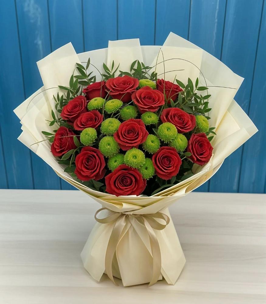 Букет цветов из: Розы и Хризантемы в Вольске